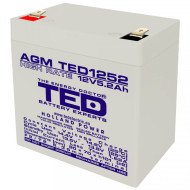 Acumulator Nou TED 1252, AGM VRLA, 12V 5.2Ah High Rate F2