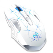 Mouse Nou pentru Gaming, HXSJ T300, 2400dpi, 7 Butoane, RGB, Alb, Wireless Mouse Nou pentru Gaming, HXSJ T300, 2400dpi, 7 Butoane, RGB, Alb, Wireless