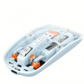Mouse Nou M233, 1600dpi, 5 Butoane, Indicator Nivel Baterie, Transparent, Albastru, Wireless + Bluetooth