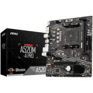 Placa de baza MSI A520M-A PRO, Socket AM4, m-ATX 23.6 x 20cm, pentru procesoare AMD gen 3, 4, si 5 Placa de baza MSI A520M-A PRO, Socket AM4, m-ATX 23.6 x 20cm, pentru procesoare AMD gen 3, 4, si 5