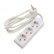 Prelungitor Spacer, Schuko x 3, conectare prin Schuko (T), cablu 1.5 m, 16 A, protectie copii, alb Prelungitor Spacer, Schuko x 3, conectare prin Schuko (T), cablu 1.5 m, 16 A, protectie copii, alb