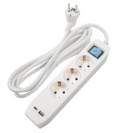 Prelungitor cu USB Spacer PP-3-45-TC-USB, Schuko x 3, Type-C x1, USB 3.1A x 1, cablu 4.5m, 16A, max. 3500W, protectie copii, intrerupator, gri Prelungitor cu USB Spacer PP-3-45-TC-USB, Schuko x 3, Type-C x1, USB 3.1A x 1, cablu 4.5m, 16A, max. 3500W, protectie copii, intrerupator, gri