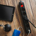 Prelungitor Spacer PP-5-18B-USB, USB 2.1 Quick Charge x 2, Schuko x 5, cablu 1.8m, 16A, protectie copii, protectie supratensiune, negru Prelungitor Spacer PP-5-18B-USB, USB 2.1 Quick Charge x 2, Schuko x 5, cablu 1.8m, 16A, protectie copii, protectie supratensiune, negru