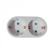 Dublu-stecher Spacer SPMS-2-WH, 2 prize Schuko, 1 stecher Schuko, 16A, max 3500W, protectie copii, alb Dublu-stecher Spacer SPMS-2-WH, 2 prize Schuko, 1 stecher Schuko, 16A, max 3500W, protectie copii, alb