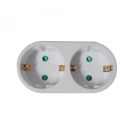 Dublu-stecher Spacer SPMS-2-WH, 2 prize Schuko, 1 stecher Schuko, 16A, max 3500W, protectie copii, alb Dublu-stecher Spacer SPMS-2-WH, 2 prize Schuko, 1 stecher Schuko, 16A, max 3500W, protectie copii, alb