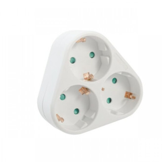 Triplu-stecher Spacer SPMS-3-WH, 3 prize Schuko, 1 stecher Schuko, 16A, max 3500W, protectie copii, alb Triplu-stecher Spacer SPMS-3-WH, 3 prize Schuko, 1 stecher Schuko, 16A, max 3500W, protectie copii, alb