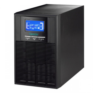UPS Spacer Online, LCD, 1000VA/ 900W, AVR, sin. pura, 3 x socket Schuko, display LCD, 2 x baterie 12V/9Ah, conector USB, RS-232, EPO, slot SNMP UPS Spacer Online, LCD, 1000VA/ 900W, AVR, sin. pura, 3 x socket Schuko, display LCD, 2 x baterie 12V/9Ah, conector USB, RS-232, EPO, slot SNMP