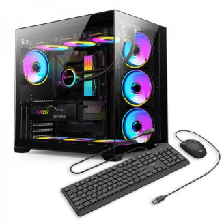 Sistem Desktop PC Gaming OptimX ELITE Cyclone cu procesor Intel® Core™ i7 9700F, 16GB DDR4, 480Gb SSD, Radeon RX 580 8Gb GDDR5 , Cadou kit tastatura si mouse OptimX KM500 Sistem Desktop PC Gaming OptimX ELITE Cyclone cu procesor Intel® Core™ i7 9700F, 16GB DDR4, 480Gb SSD, Radeon RX 580 8Gb GDDR5 , Cadou kit tastatura si mouse OptimX KM500
