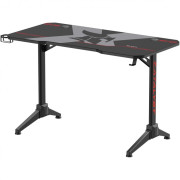 Birou Gaming Serioux Catalyst, 120x60x75cm, blat 1.8cm, MDF și oțel, negru mat / roșu mat, mouse pad, suport cana, suport casti Birou Gaming Serioux Catalyst, 120x60x75cm, blat 1.8cm, MDF și oțel, negru mat / roșu mat, mouse pad, suport cana, suport casti
