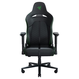 Scaun Gaming Razer Enki X, EPU Synthetic Leather, Reglabil pe Înălțime, Spătar 152°, Cotiere 2D, Piston Gaz Clasa 4, 136 kg, Negru/Verde Scaun Gaming Razer Enki X, EPU Synthetic Leather, Reglabil pe Înălțime, Spătar 152°, Cotiere 2D, Piston Gaz Clasa 4, 136 kg, Negru/Verde