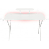 Birou Gaming Genesis Holm 320 RGB, 120x60x75cm, otel, 3 x USB 3.0, încărcare wireless, suport monitor, suport casti, suport cana, telecomanda, alb Birou Gaming Genesis Holm 320 RGB, 120x60x75cm, otel, 3 x USB 3.0, încărcare wireless, suport monitor, suport casti, suport cana, telecomanda, alb