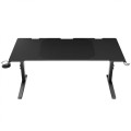 Birou Gaming Genesis Holm Modular 160, 160x75cm, înălțime reglabilă 70-90cm, iluminare LED RGB, MDF si otel, negru Birou Gaming Genesis Holm Modular 160, 160x75cm, înălțime reglabilă 70-90cm, iluminare LED RGB, MDF si otel, negru