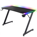 Birou Gaming TRUST GXT 710 Luminus Pro RGB, 120x60x74cm, blat din lemn, cadru din otel, incarcator wireless, suporturi pentru accesorii, negru Birou Gaming TRUST GXT 710 Luminus Pro RGB, 120x60x74cm, blat din lemn, cadru din otel, incarcator wireless, suporturi pentru accesorii, negru