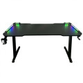 Birou Gaming SPACER SPGD-RGB-140-01, 140x60x73cm, iluminare RGB, blat MDF, cadru otel, suport casti, suport pahar, negru Birou Gaming SPACER SPGD-RGB-140-01, 140x60x73cm, iluminare RGB, blat MDF, cadru otel, suport casti, suport pahar, negru